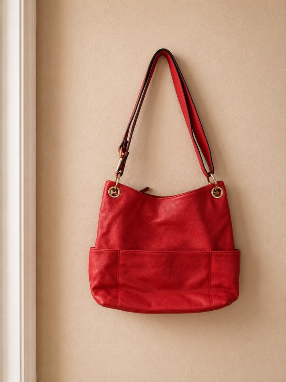 Rosetti Red Leather Shoulder Hobo